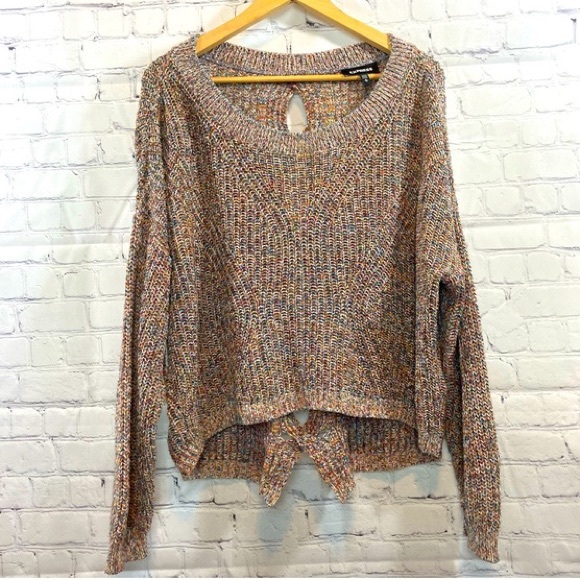 Express multicolor knit sweater open back - Picture 2 of 9
